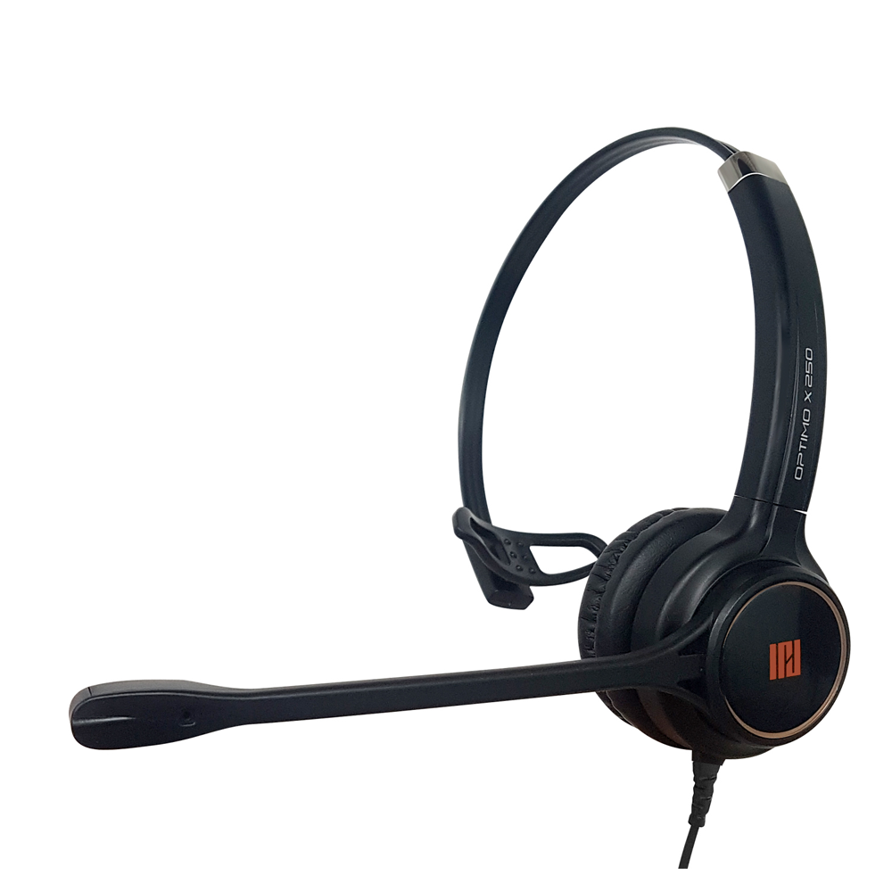 IPD IPH-250 Optimo X Single Ear Noise cancelling Call center/Office Headset with U10 bottom cable wo