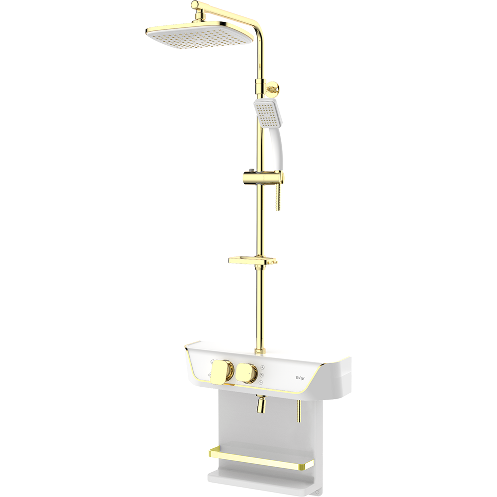 Shelf type rain shower faucet