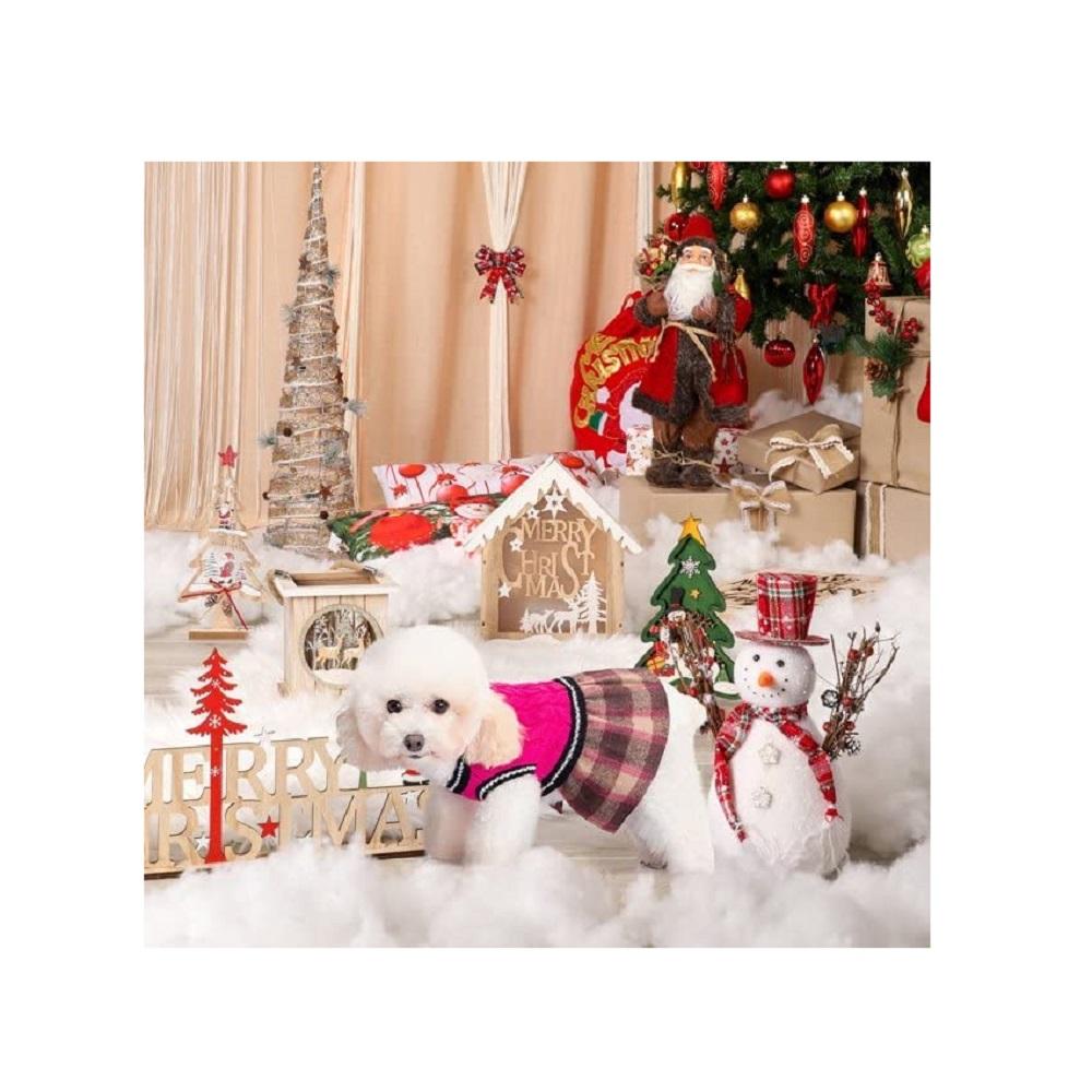 Good PETSTORY Cute Dog Sweater Dress Knit Red Dress