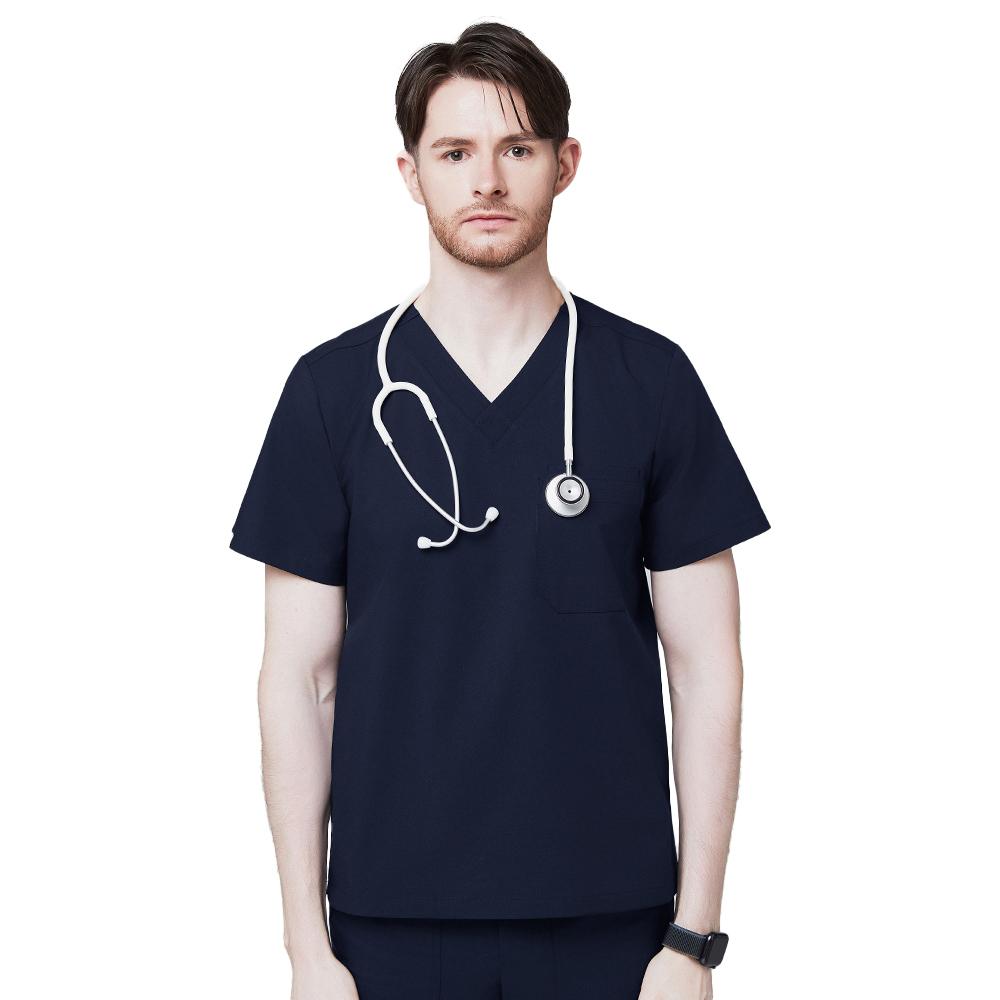 Men's-3-Pocket-Scrub-Top-Navy